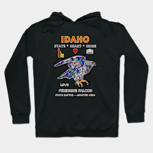 Idaho, Peregrine Falcon, Love, Valentines Day, State, Heart, Home Hoodie